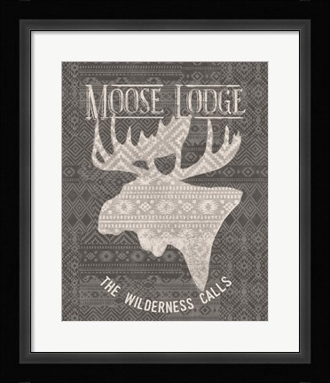 Framed Soft Lodge V Dark Print