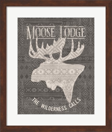 Framed Soft Lodge V Dark Print