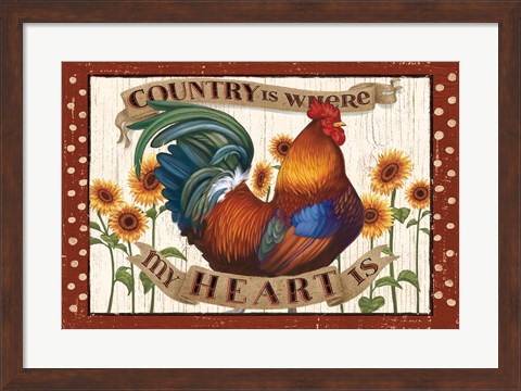 Framed Country Heart I Dots Print