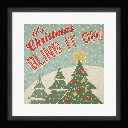 Framed Retro Christmas IX Print