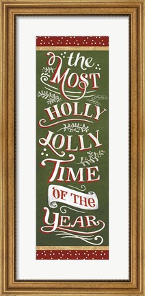 Framed Santas List Holly Jolly Print