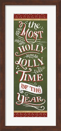 Framed Santas List Holly Jolly Print