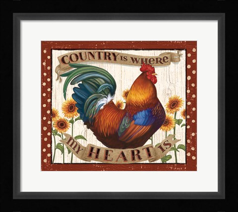 Framed Country Heart I Dots v2 Print