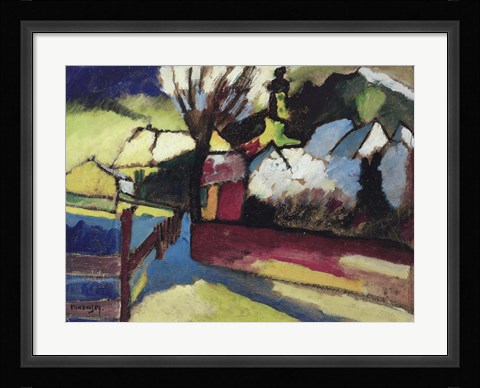 Framed Herbstlandschaft mit Baum (1910) Print