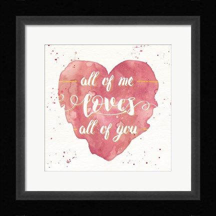 Framed Happy Hearts I Pink Print