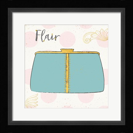 Framed Fashion Blooms I Blue Print
