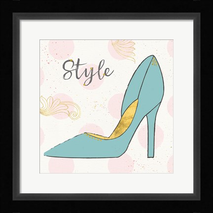 Framed Fashion Blooms II Blue Print