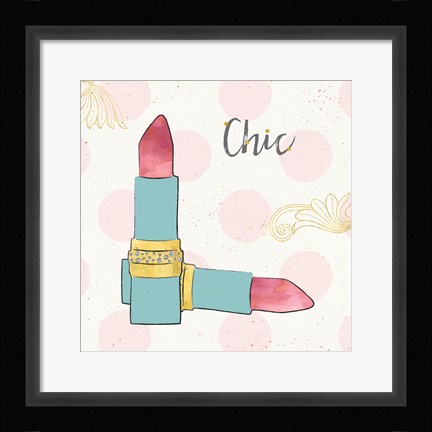 Framed Fashion Blooms III Blue Print