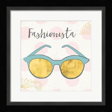 Framed Fashion Blooms IV Blue Print