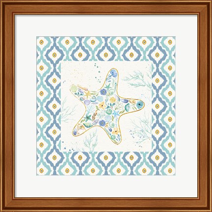 Framed Seaside Blossoms II Border no Words Print