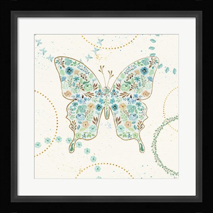 Framed Flutterby Blooms IV Print
