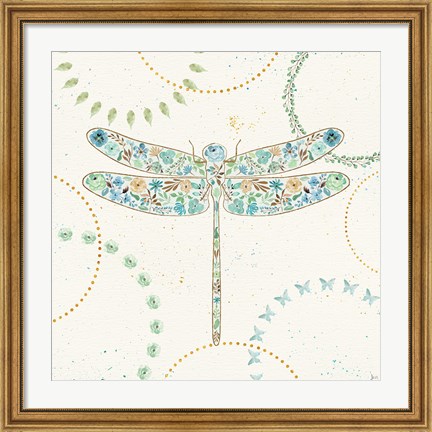 Framed Flutterby Blooms III Print
