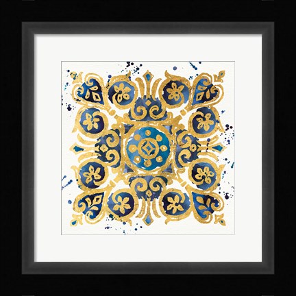 Framed Little Jewels III Blue Print