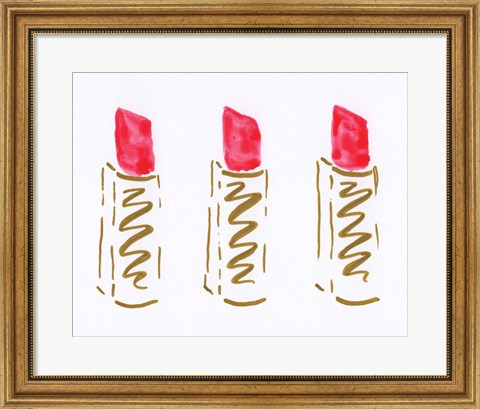 Framed Lipstick Trio Print