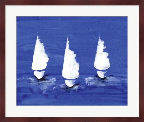 Framed Sailboats at Night Print