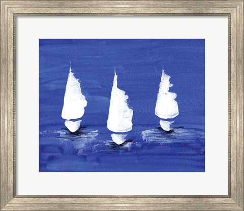Framed Sailboats at Night Print