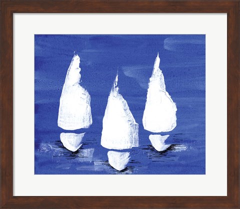 Framed Sailboats at Night II Print