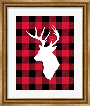Framed Deer Lumberjack Print
