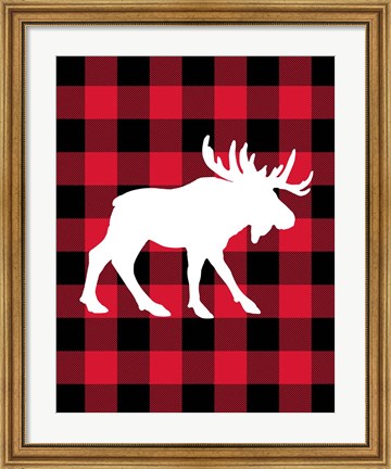 Framed Moose Lumberjack Print