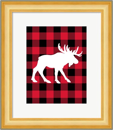 Framed Moose Lumberjack Print