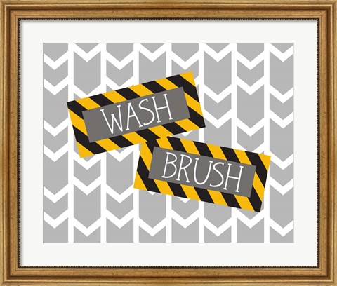 Framed Construction Wash Brush Print