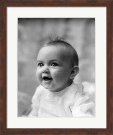 Framed 1930s Profile Portrait Five Month Old Baby Print