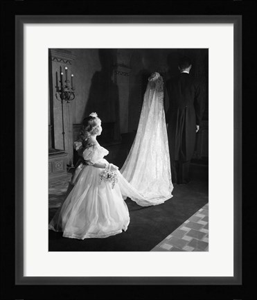 Framed 1950s Little Flower Girl Maid Of Honor Print