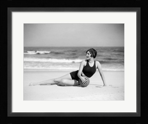 Framed 1920s Woman In Bathing Suit Print