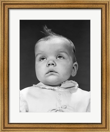 Framed 1950s Baby Portrait Wear Dress Print