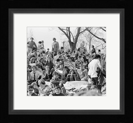 Framed 1970s April 22 1970 Crowd Attending The First Earth Day Print