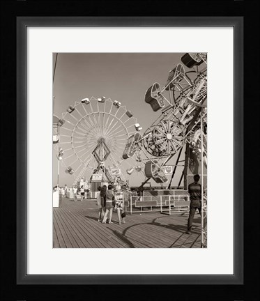 Framed 1960s Teens Looking At Amusement Rides Print