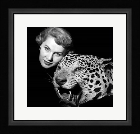 Framed 1950s Dramatic Face Shot Woman Posing Print