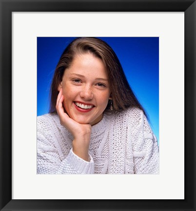 Framed 1980s Smiling Teenage Girl Looking At Camera Print