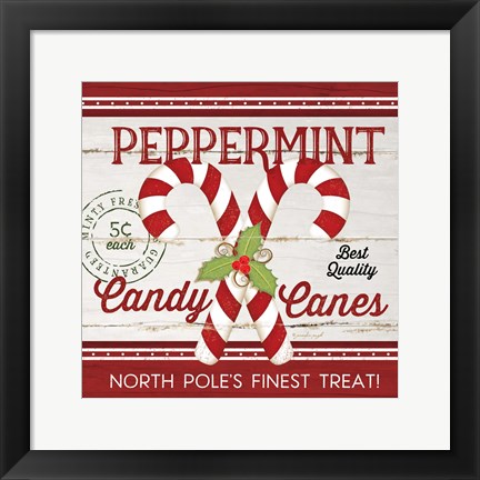 Framed Candy Canes Print