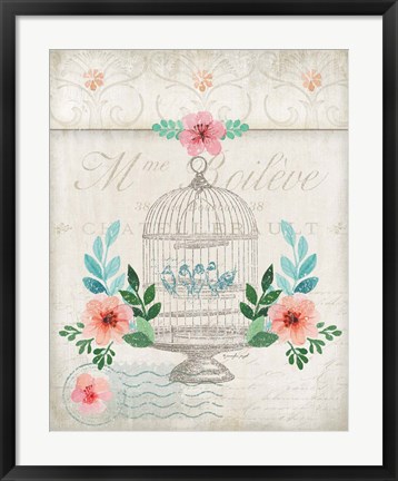 Framed French Spring Birdcage Print