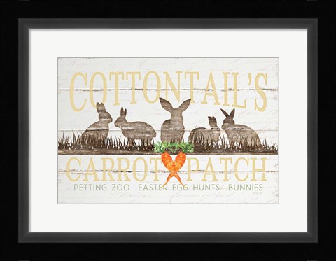 Framed Cottontail's Carrot Patch Print