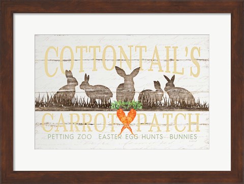 Framed Cottontail&#39;s Carrot Patch Print