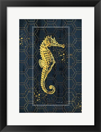 Framed Gold Seahorse Print