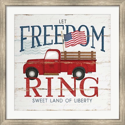 Framed Let Freedom Ring Print