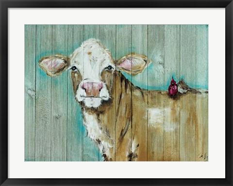 Framed Cow with Friends Print