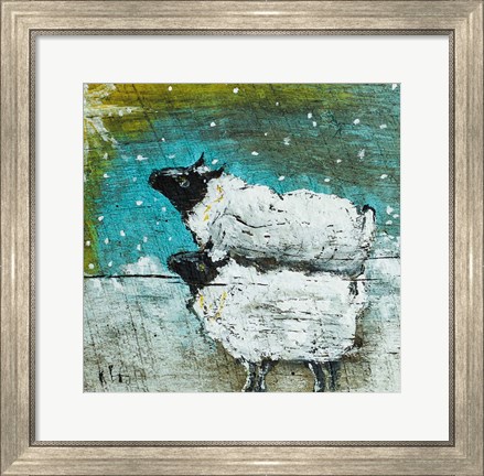 Framed Two Sheep Print