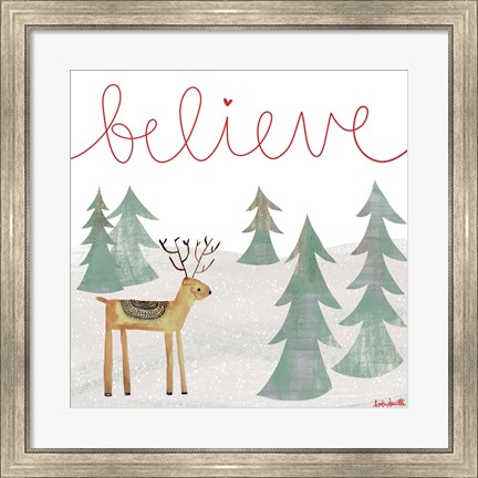 Framed Believe Reindeer Print