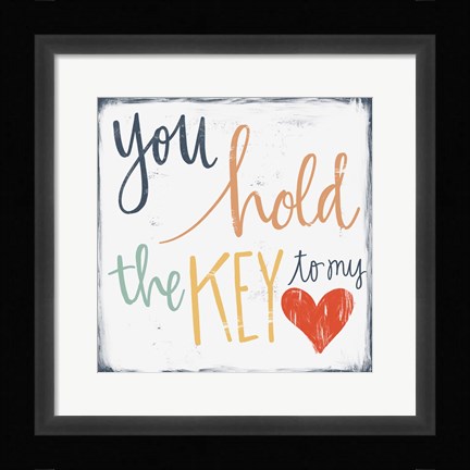 Framed Key to My Heart Print