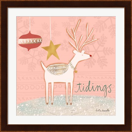 Framed Reindeer Tidings Print