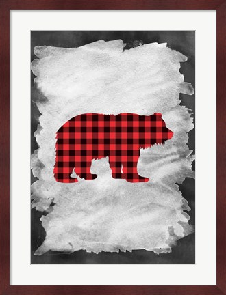 Framed Plaid Bear Print