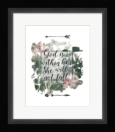 Framed God is Within Her Floral Print