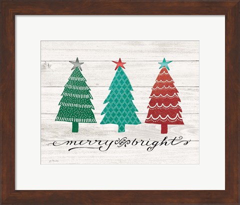 Framed Merry &amp; Bright Trees Print