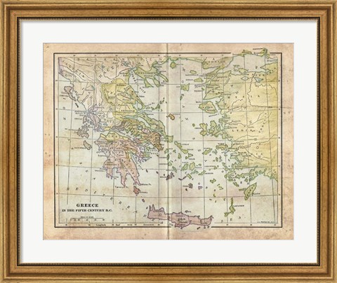 Framed Vintage Greece Empire Map Print
