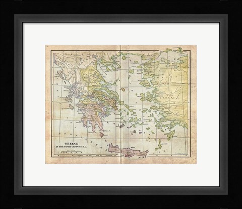 Framed Vintage Greece Empire Map Print