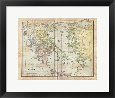 Framed Vintage Greece Empire Map Print